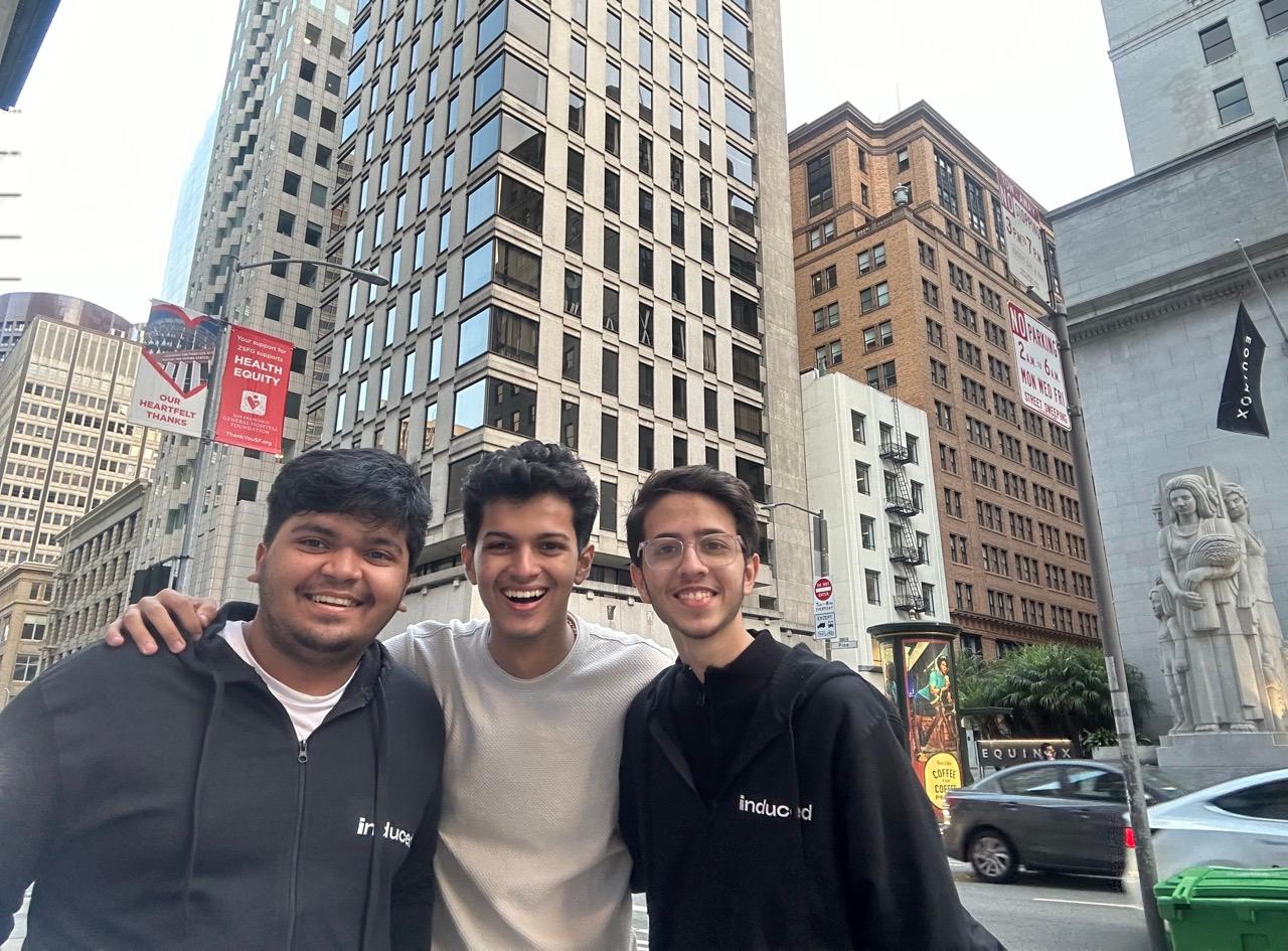 I, Aryan and Ayush in SF after a productive afternoon